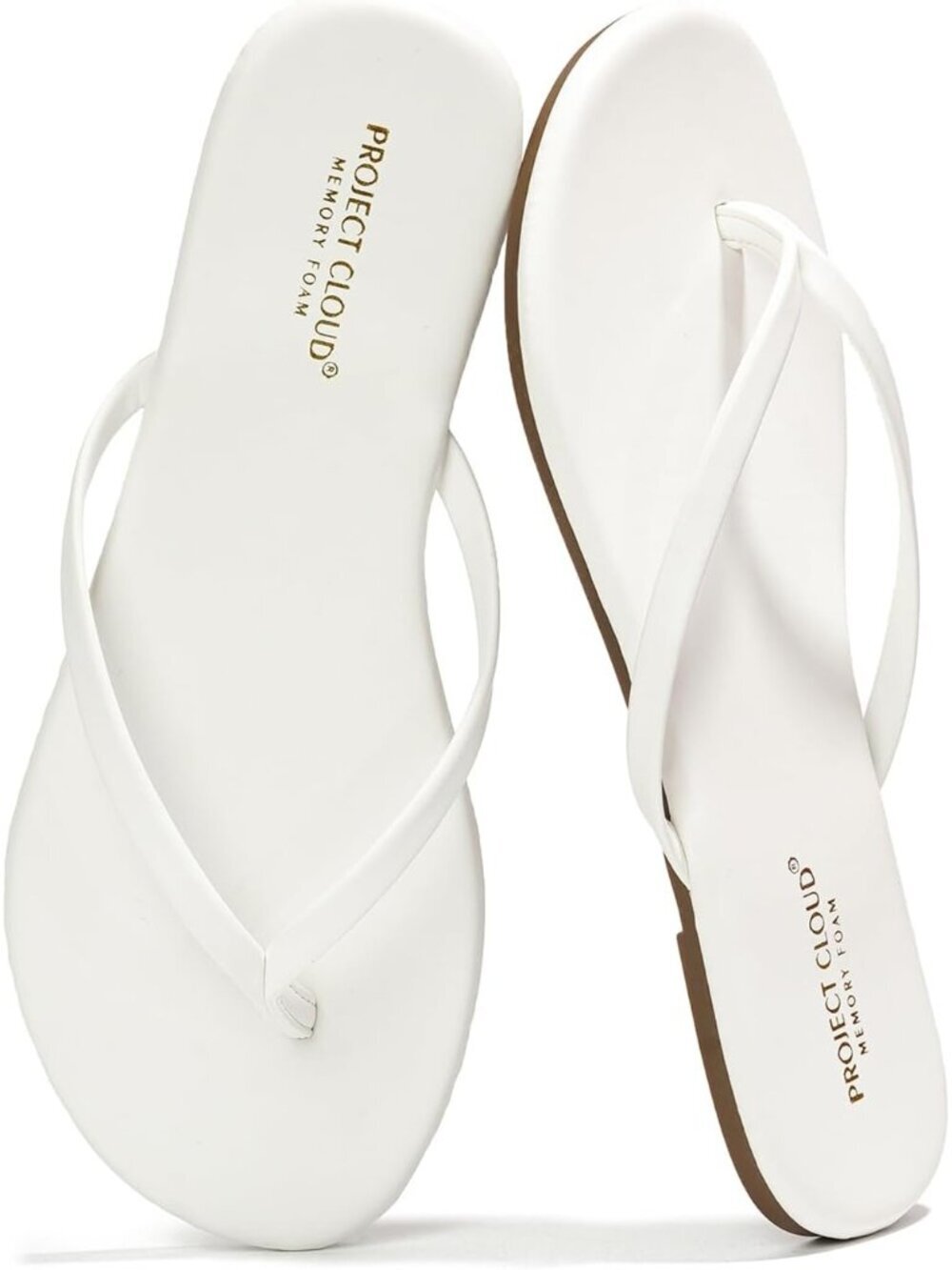 Women's White Footwear Foam Insole Durable Non-slip Beach Essentials Flip FlopsC